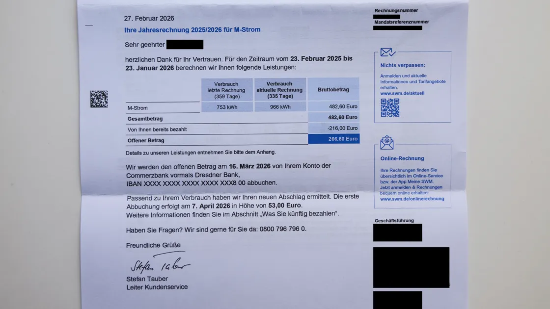 Electricity Costs for Energy Bill in Germany