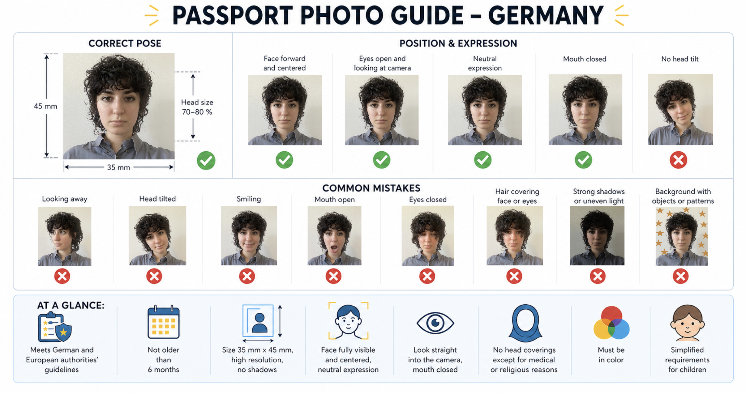 Picture Guide for German Passport Photo